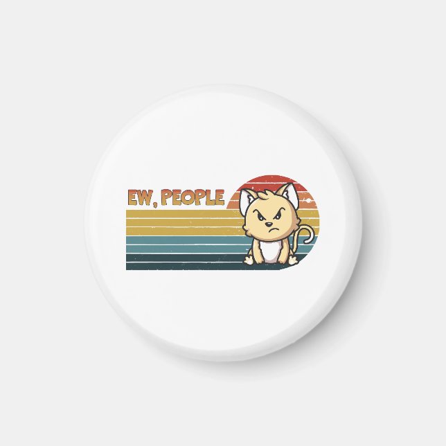 Funny Niedlich Angry Cat People Magnet (Vorne)