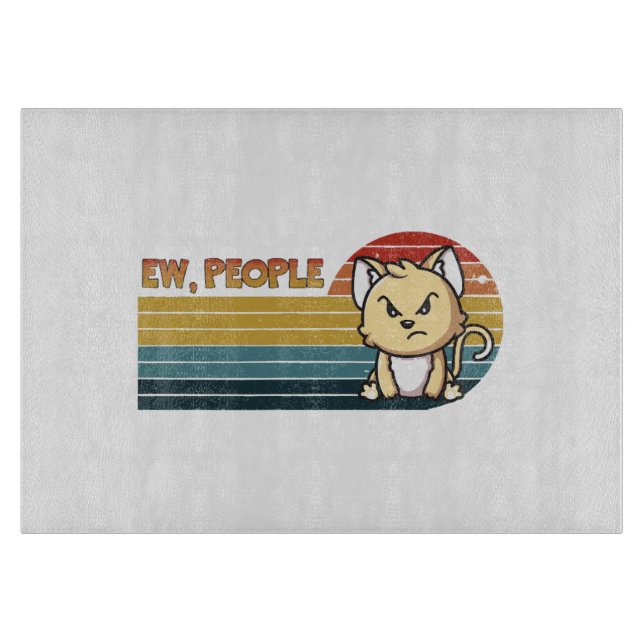 Funny Niedlich Angry Cat People Schneidebrett (Vorderseite)