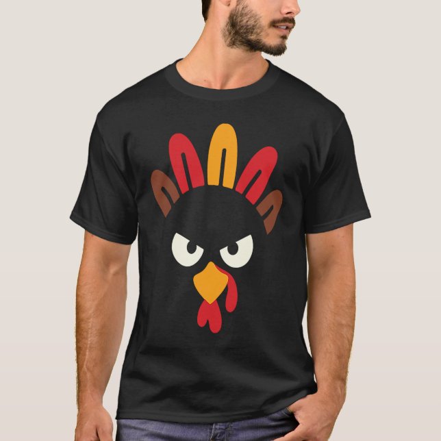 Funny Niedlich Angry Turkey Bird wie Kein Erntedan T-Shirt (Vorderseite)