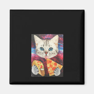 Funny Niedlich Auuter Space Galaxy Cat Meme Pizza  Magnet