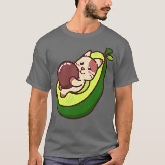 Funny Niedlich Avocado Cat T-Shirt