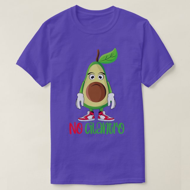 Funny Niedlich Avocado Guacamole No Cilantro T-Shirt (Design vorne)
