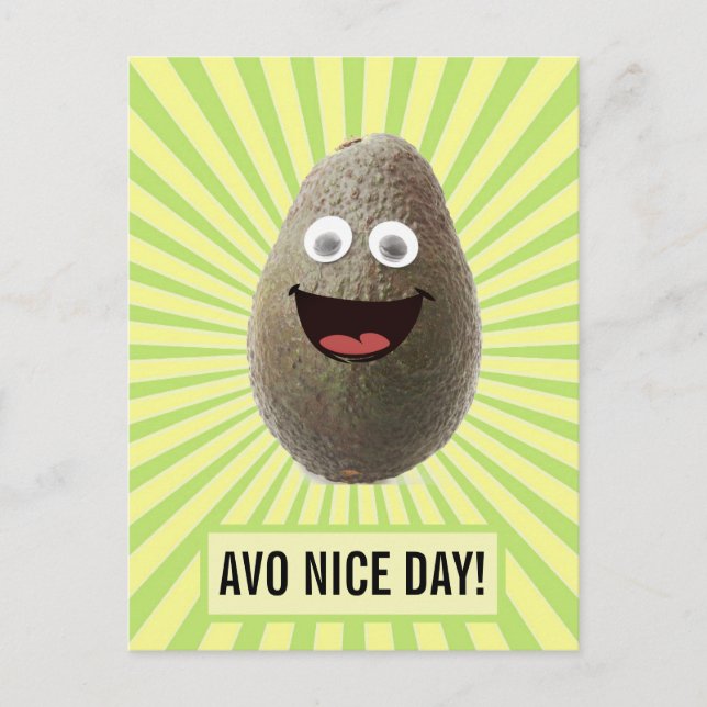 Funny Niedlich Avocado haben einen schönen Tag Postkarte (Vorderseite)