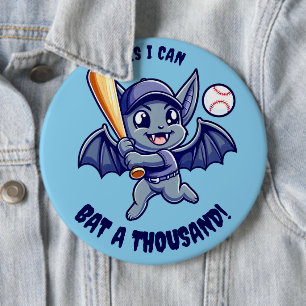 Funny Niedlich Bat Yes I Can Bat a Tausend Button