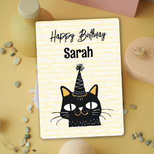 Funny Niedlich Black Cat Happy Birthday Card Einladung