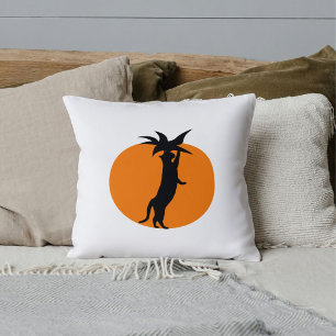Funny Niedlich Black Cat Orange Tomato on Modern W Kissen