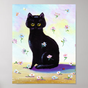 Funny Niedlich Black Cat Poster Magazine