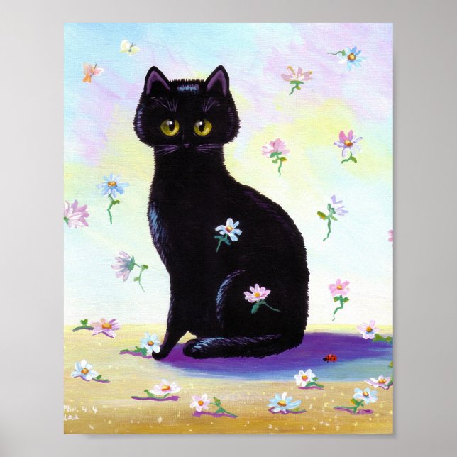 Funny Niedlich Black Cat Poster Magazine (Vorne)