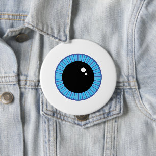Funny Niedlich Blue Eyeball Button