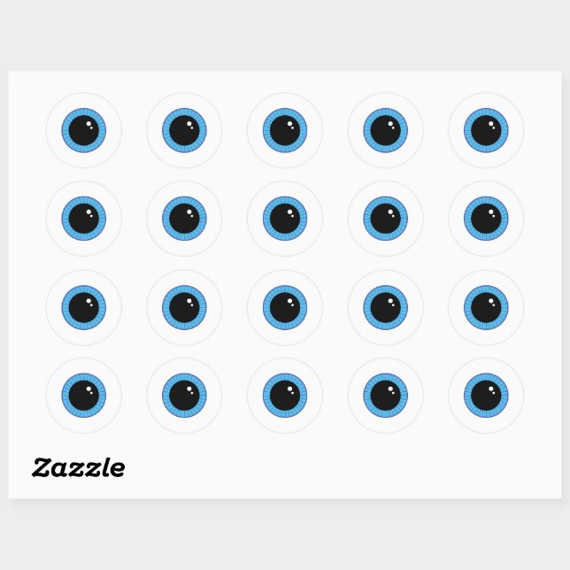 Funny Niedlich Blue Eyeball Runder Aufkleber (Blatt)