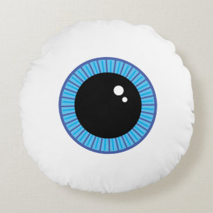 Funny Niedlich Blue Eyeball Rundes Kissen