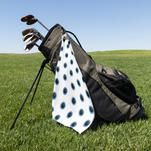 Funny Niedlich Blue Eyes Golfhandtuch (Gras)