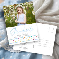 Funny Niedlich Blue Polka Dots Grad Foto Abschluss