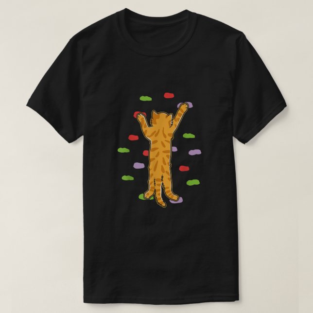 Funny Niedlich Bouldering Rock Climbing Katze T-Shirt (Design vorne)