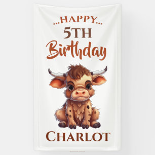 Funny Niedlich Brown Cow Banner