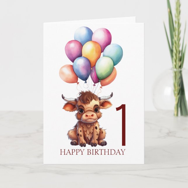 Funny Niedlich Brown Cow Karte (Vorderseite)