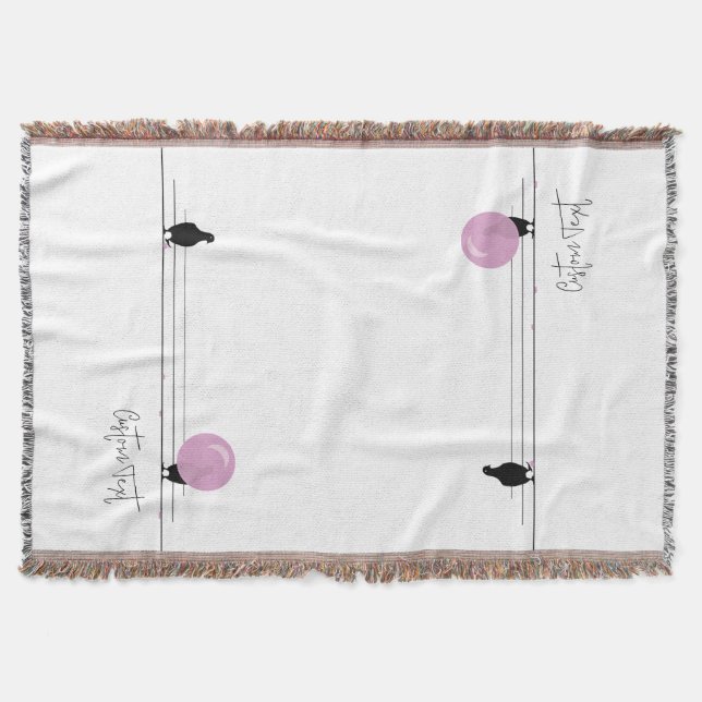 Funny Niedlich Bubblegum Birds on a Wire White Decke (Vorderseite)