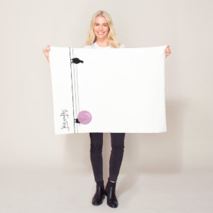 Funny Niedlich Bubblegum Birds on a Wire White Fleecedecke
