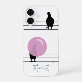Funny Niedlich Bubblegum Birds on a Wire White iPhone 16 Hülle