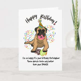 Funny Niedlich Bull Mastiff Hund Geburtstagskarte  Einladung