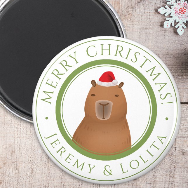 Funny Niedlich Capybara Weihnachten Magnet (A capybara Claus magnet to make your holidays Merry and Bright! )