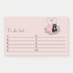 Funny niedlich Cartoon Katzen in der Liebe "zu tun Post-it Klebezettel