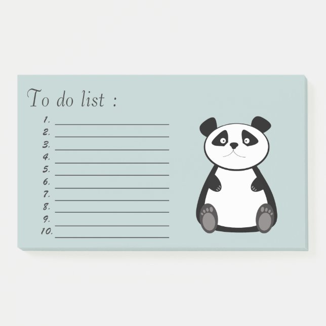 Funny niedlich Cartoon panda "to do list" Post-it Klebezettel (Vorderseite)
