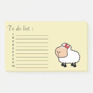 Funny niedlich Cartoon Schafe"to do list" Post-it Klebezettel