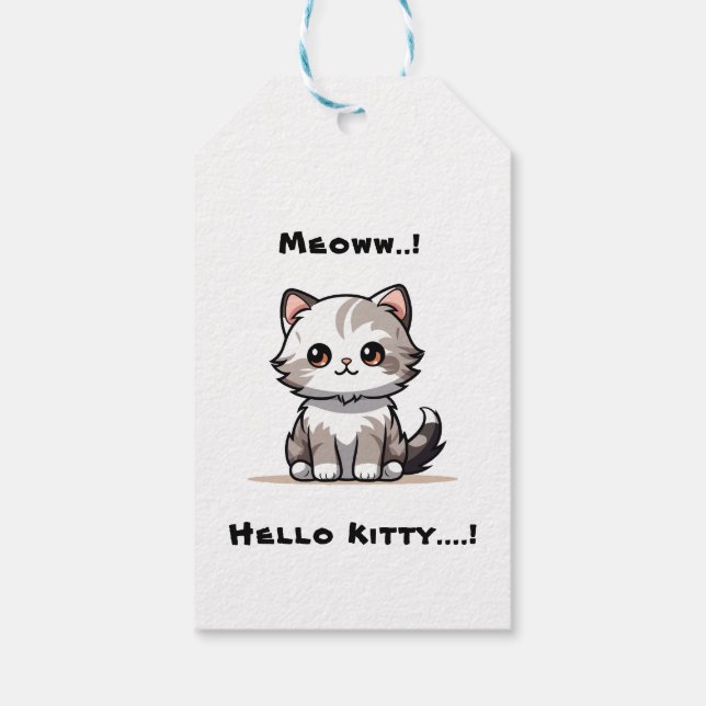 Funny Niedlich Cat Catmas Spaß Geschenkanhänger (Rückseite)