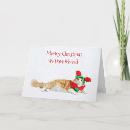 Funny Niedlich Cat Christmas Moving Neue Adresse Ankündigung