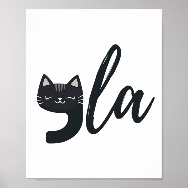 Funny Niedlich Cat Comma La Funny Kamala Harris Pr Poster (Vorne)