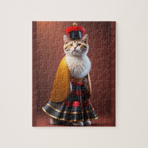 Funny Niedlich Cat Digital Painting 3D Style Puzzle