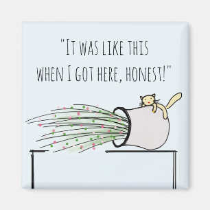 Funny Niedlich Cat klopfen Dinge über Magnet