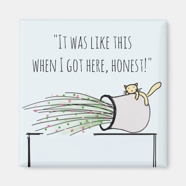 Funny Niedlich Cat klopfen Dinge über Magnet (Vorne)