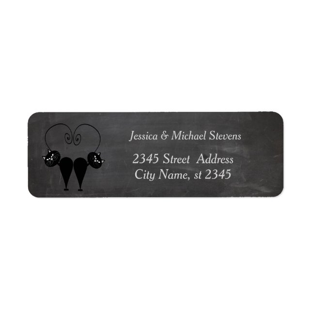 Funny niedlich Cat Liebe Paar chalkboard Hochzeit (Vorne)
