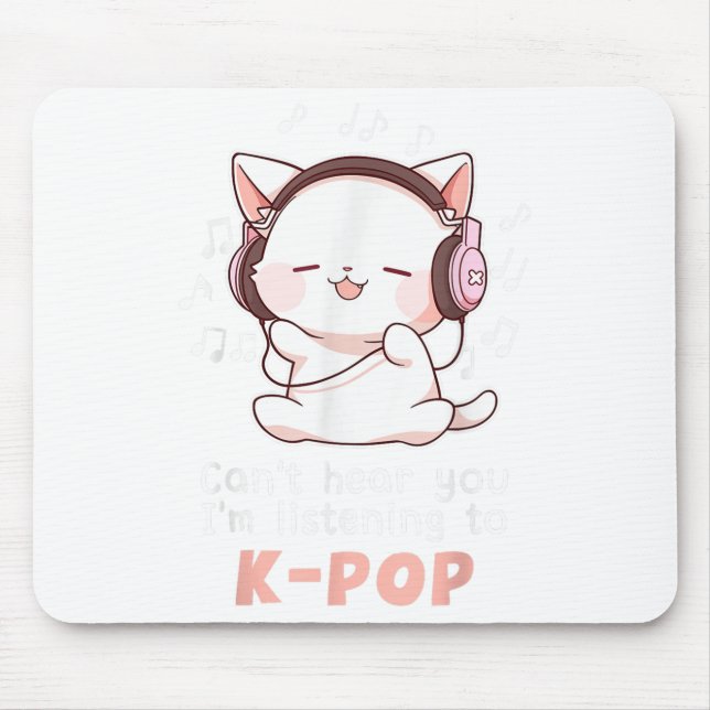 Funny Niedlich Cat Lover Hört nicht, dass ich höre Mousepad (Vorne)