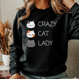 Funny Niedlich Cat Mama Crazy Cat Lady Damen Fraue Sweatshirt