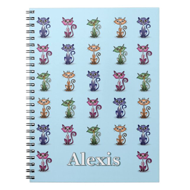 Funny Niedlich Cat Notebook Notizblock (Vorderseite)