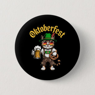 Funny Niedlich Cat Pretzel Beer Funny Party Erwach Button