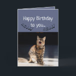 Funny Niedlich Cat Singing Happy Birthday Karte<br><div class="desc">Funny Niedlich Cat Singing Happy Geburtstag für diejenigen,  die Katzen Liebe</div>