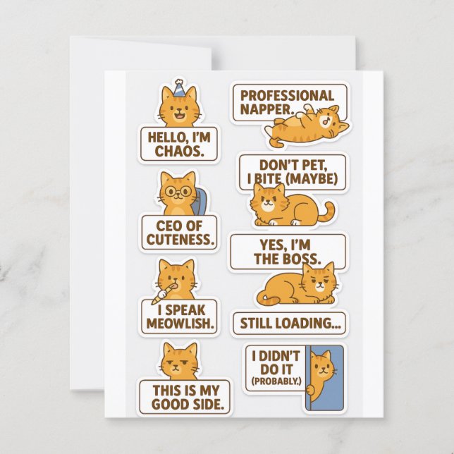 "Funny & Niedlich Cat Stickers - Scrapbook & Craft (Vorderseite)