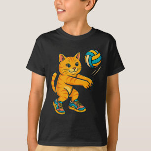 Funny Niedlich Cat Volleyball Player Fan T-Shirt T