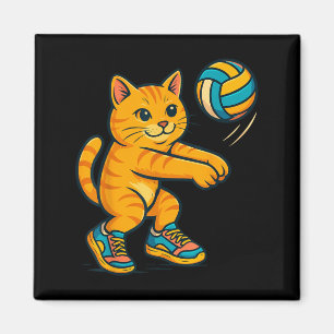 Funny Niedlich Cat Volleyball Player Fan T-Shirt T Magnet