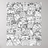 Funny Niedlich Cats Zen Doodle Relaxen Erwachsenen