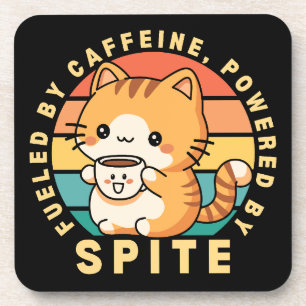 Funny Niedlich Chat Animal Coffee Quote Retro Suns Getränkeuntersetzer