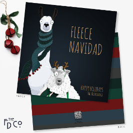 Funny Niedlich Chic Quirky "Fleece Navidad" Pun Feiertagskarte