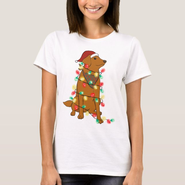 Funny Niedlich Christmas Dog T-Shirt (Vorderseite)
