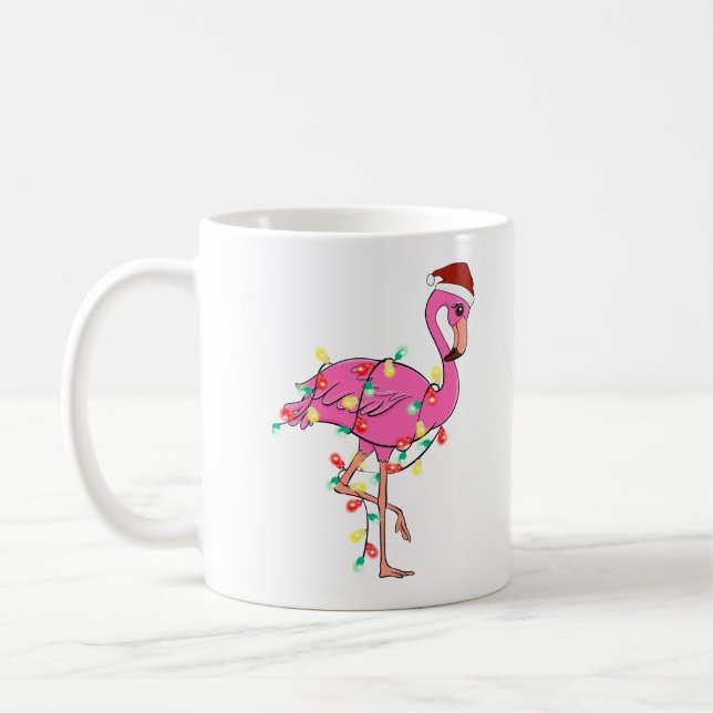 Funny Niedlich Christmas Flamingo Kaffeetasse (Links)