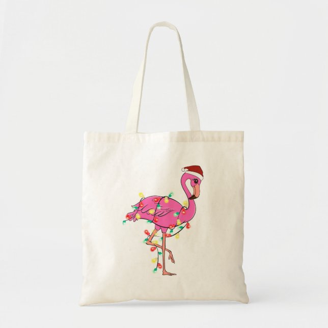 Funny Niedlich Christmas Flamingo Tragetasche (Vorne)