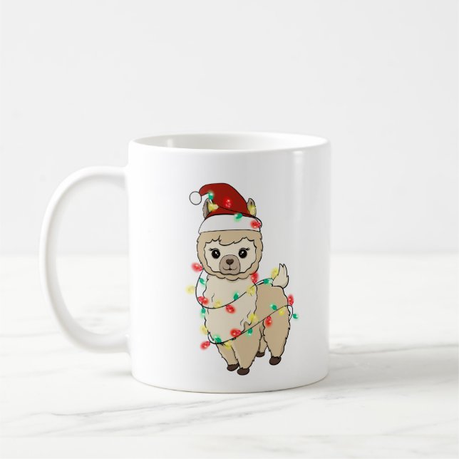 Funny Niedlich Christmas Llama Kaffeetasse (Links)